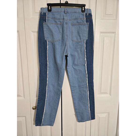 Shein large women's frey patch straight leg jeans - Picture 4 of 10